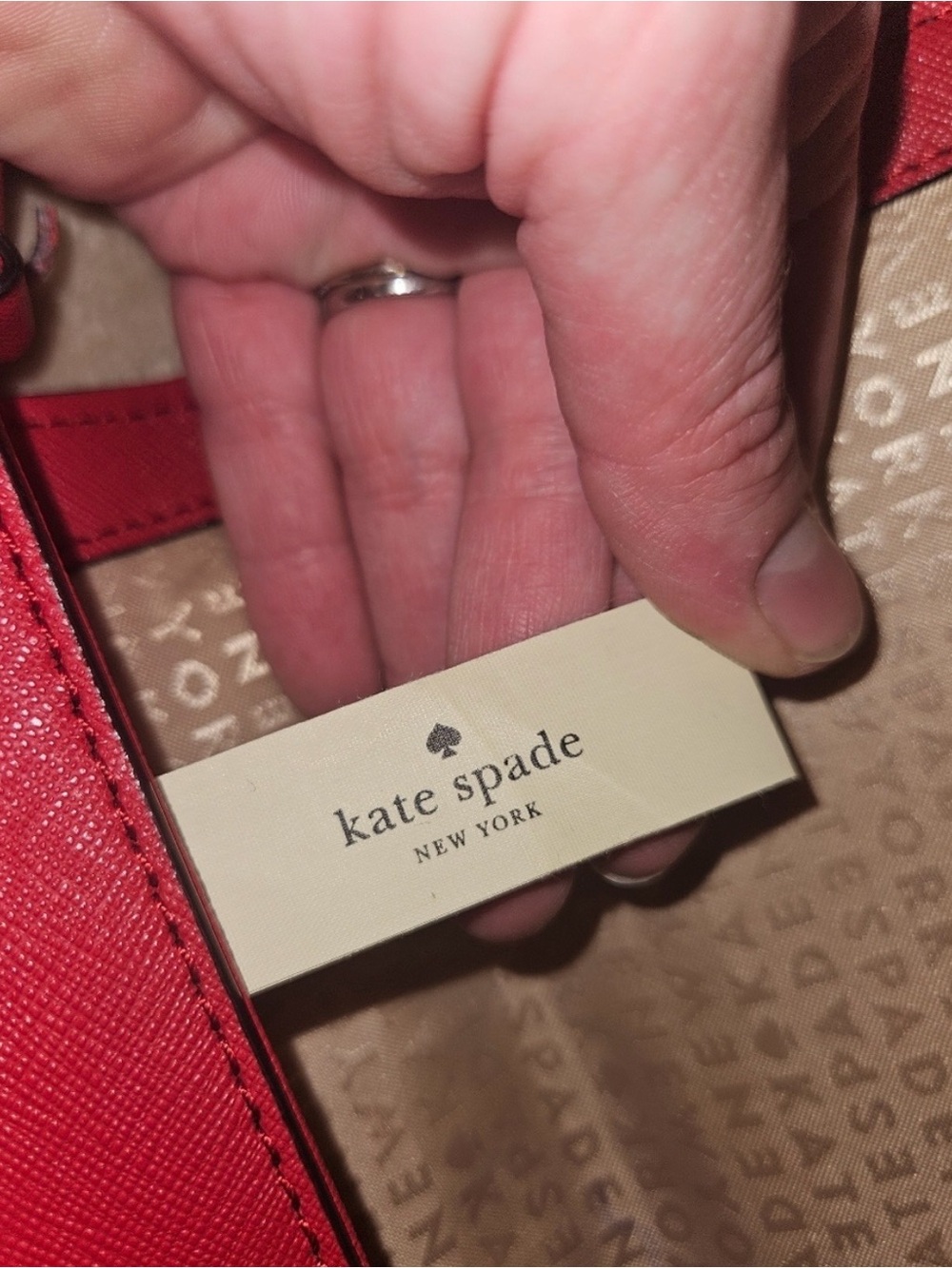 kate spade red crossbody with gold logo - Picture 8 of 14